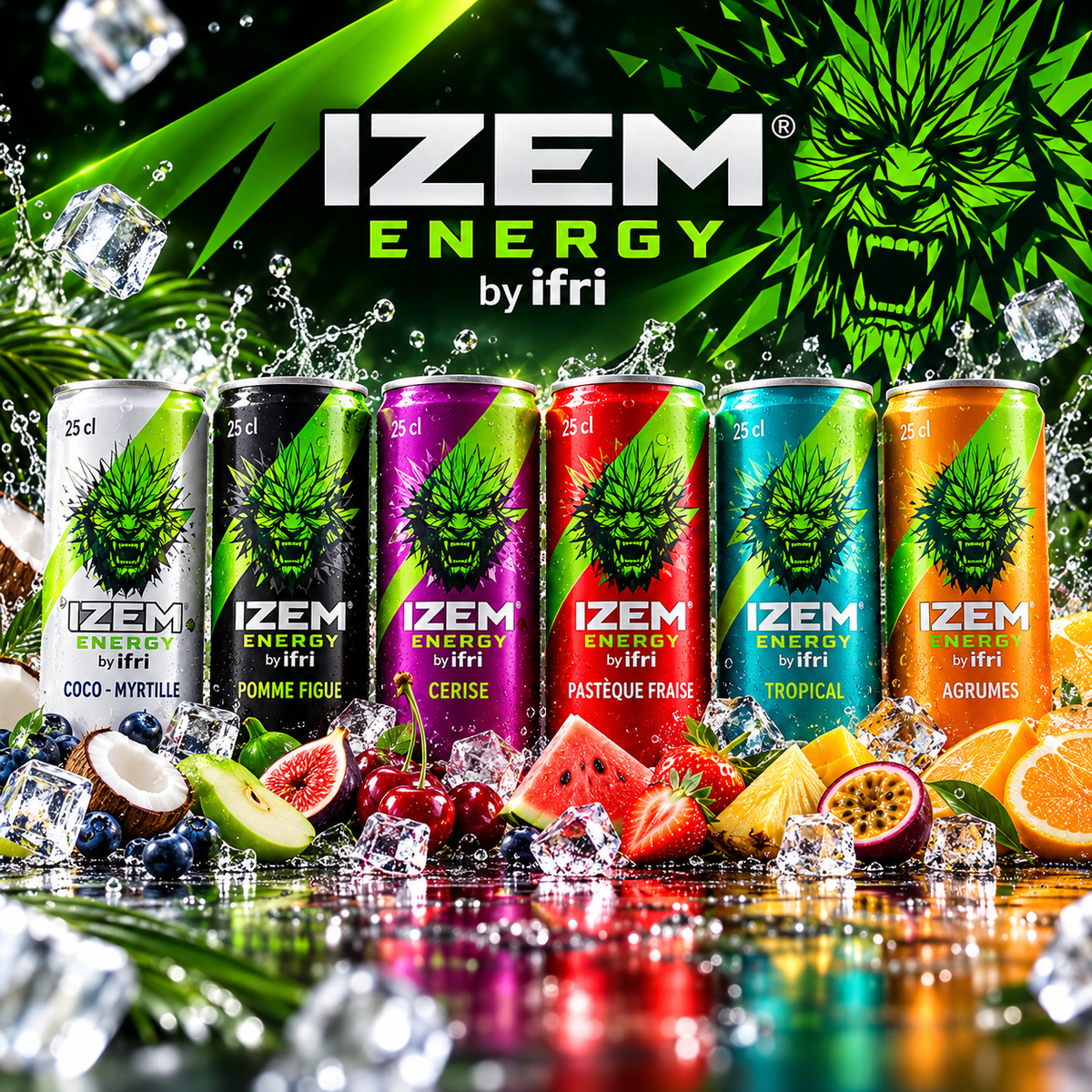 IZEM – Boissons énergisantes, saveurs & packs