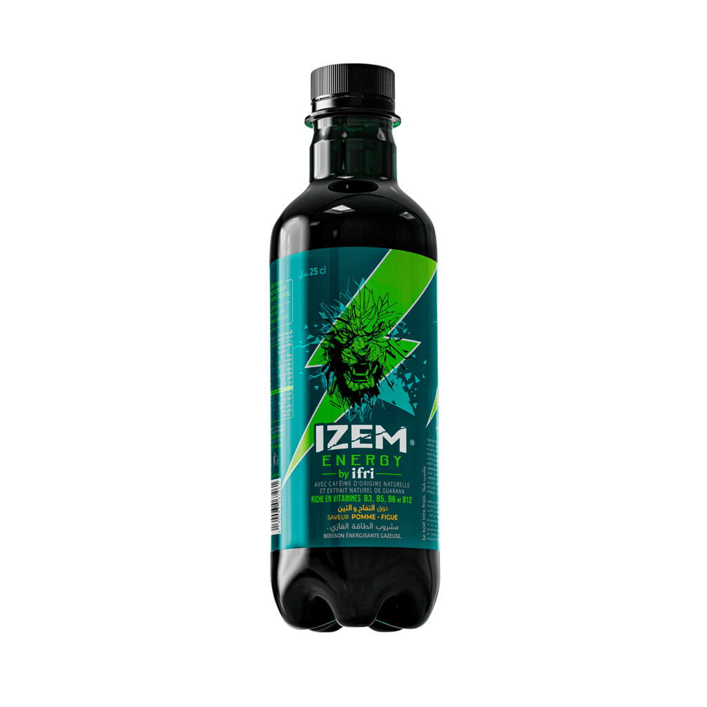 IZEM Energy Pomme & Figue – Boisson Énergisante Algérienne 25 cl & 33 cl