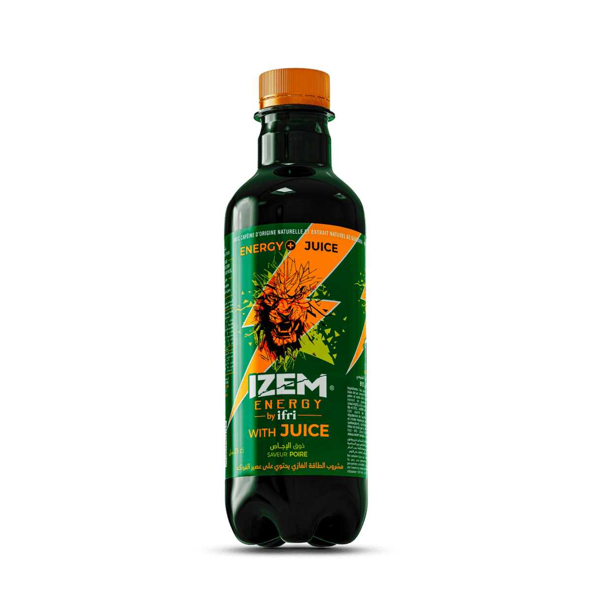 IZEM Energy with Juice Poire – Boisson Énergisante Algérienne 25 cl & 33 cl