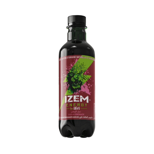 IZEM Energy Grenade – Boisson Énergisante Algérienne 25 cl & 33 cl